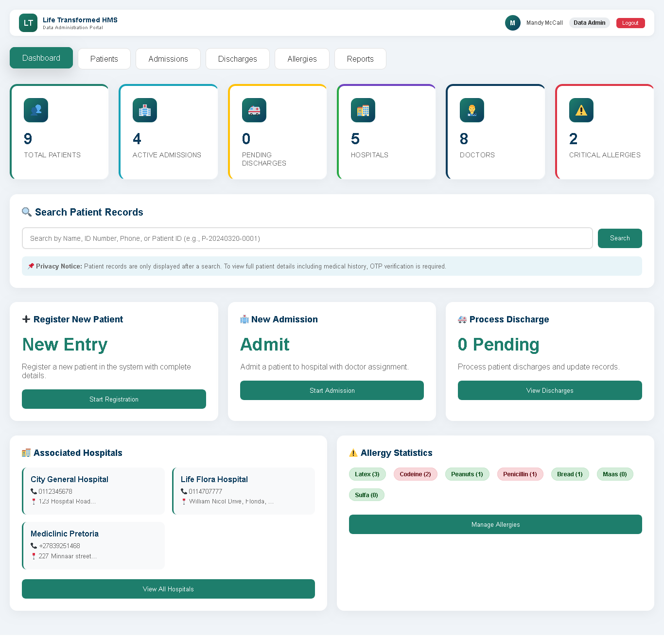 Dashboard preview